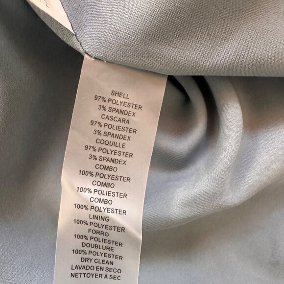 Vince Camuto Dusty Blue Chiffon V-Neck Crepe Dress Size 2 - Picture 6 of 7